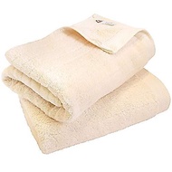 Imabari Towel Certified Bath Towel hiorie (Hiorie) Fluffy Ribbed Towel 2-Piece Set Aqua Made in Japa