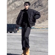 TOP1 American cleanfit Black Jacket Short Cargo Pilot Three-Proof Stand-Up Collar Baseball KJLI
