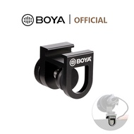 BOYA BY-C12 Universal Smartphone Cold Shoe Bracket Microphone Mounting Adapter Aluminum Alloy Holder for iPhone Android Smartphone Tablet Clamp