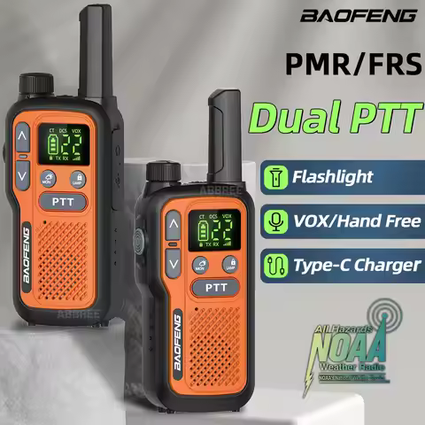 2PCS Baofeng BF-T18 Mini Dual PTT Walkie Talkie PMR 446 Flashlight Portable FRS NOAA Support Type-C 
