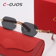 【Harga Special】 Cartier frameless Kacamata Pria Dan nita Serat Kayu Imitasi antiCahaya Biru Kacamata