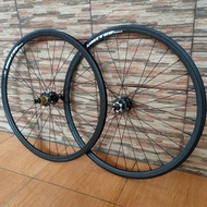 WHEELSET 700C 700 UNITED DISC BRAKE FULL HITAM - DIRTHE SHOP