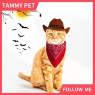 Pet Cowboy Costume Halloween Costumes for Dogs Cat Cowboy Hat with Bandana Scarf (Medium)