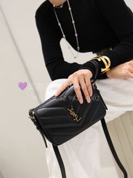 紫鑽🌟誠信商家🌟💜全新Yves Saint Laurent YSL Loulou 黑色V紋绗縫皮革斜挎包手袋 包包
