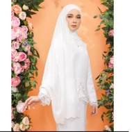 HIJABISTAHUB VEIL EMBROIDERY CHIFFON/VEIL SULAM/SHAWL SULAM/VEIL NIKAH/VEIL TUNANG/OFFWHITE