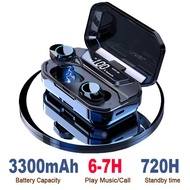 G02 TWS 5.0 Bluetooth 9D Stereo Earphone Wireless Earphones IPX7 Waterproof Earphones 3300mAh LED Sm