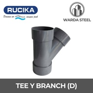 Y Branch D 6" x 4" PVC RUCIKA 45 Degrees - Tee T Te TY 6 x 4 Inch