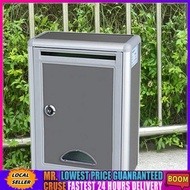 Mailbox Aluminium Suggestion Box Mail Peti Surat Letter Box 10CM hight 28CM long Letterbox