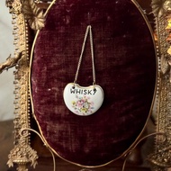 *50677-珍藏歐洲古董手繪骨瓷 WHISKY 威士忌酒牌