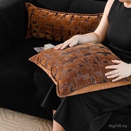 Villa Lumbar Pillow Pillow Medieval Camel Old Money Long Suede Pillow Style Brown Square Pillow Sofa