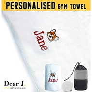 Personalised Gym Towel 30x100cm / Christmas Gift / Teachers Day Gift / Nurses Day [Dear J]