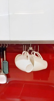 不鏽鋼可旋轉下掛式吊勾　廚房掛勾　湯匙架　杯架廚房收納置物架