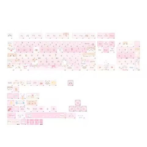 KiiBOOM x Maorbeng Meow Meow Squad Keycaps 141 Keys PBT MAO Profile Keycaps Set for Mechanical Gamin