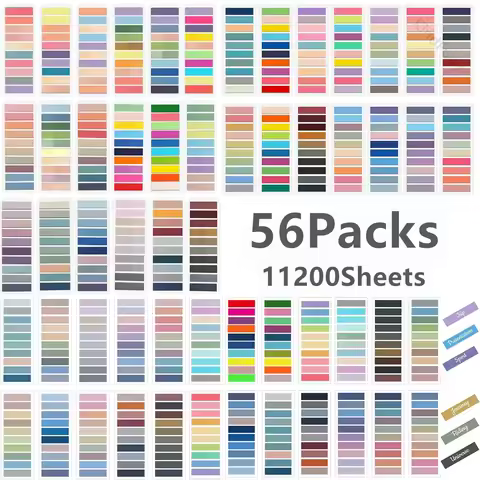 56 Packs Transparent Sticky Notes Self-Adhesive BookMarker Annotation Reading Book Clear Tab Kawaii 