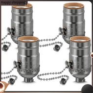 [rosemar1]Vintage E26 Lamp Socket with Pull Chain Switch, Replacement Parts 4-Pack Bulb Base for Tab