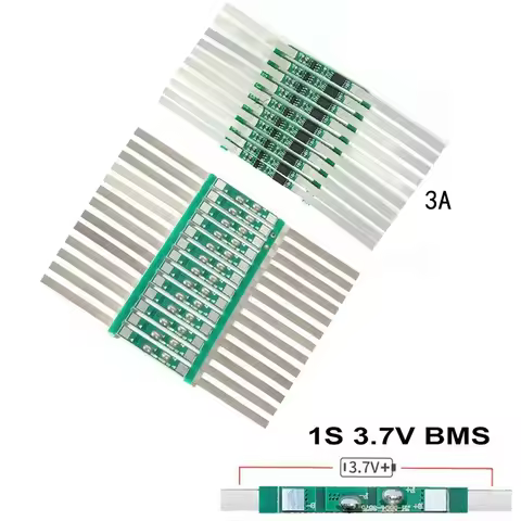 10PCS 1S 3.7V 3A li-ion BMS PCM battery protection board pcm with Belt for 18650 lithium ion li batt