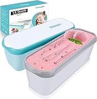 Ice Cream Containers for Homemade Ice Cream, 1.5 Quart Ea. Set of 2 Reusable for Homemade Sorbet, Fr