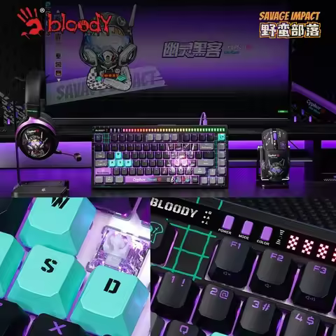 A4Tech AT75 Mechanical Keyboard Hot Swap RT Emergency Stop Noise Reduction Custom Wired E-sports Gam