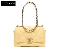 香奈兒 AS1160 黃色羊皮 Chanel 19 小號鏈條單肩包 [二手]