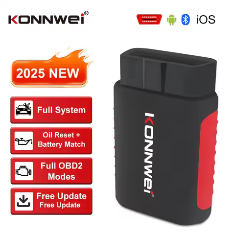 KONNWEI Car OBD2 Full System Scanner Bluetooth Connection App Scan Faults View EPB/DPF Reset Functio