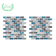 2X Vivid Tiles Blue Peel and Stick Tiles 3D Brick Effect Waterproof Kitchen Backsplash Decor Self Adhesive Wallpaper