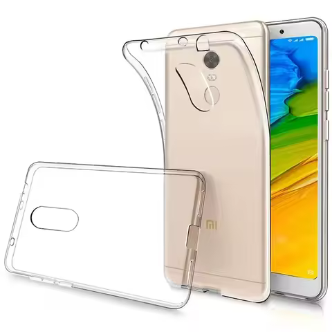Transparent 360 Shockproof Silicone Cases for Xiaomi Redmi 5/5 Plus Phone Back Cover Soft TPU Clear