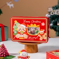 Christmas tin box window cookie candy gift box packaging box cookie snowflake cookie gift baking