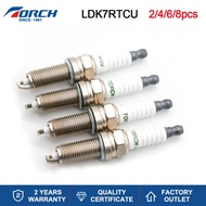 2-8PCS Spark Plugs TORCH LDK7RTCU with U-shaped groove Replace for Candles 1643/LKR7E 90724/LKR7D-DE
