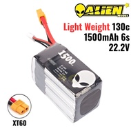 Alienmodel 6S 22.2V 1500mAh 130C Lipo Battery with XT60 Plug AL1500/130-6S