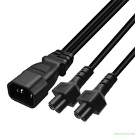 amonoqa 32cm IEC320 C14 to IEC320 C5+IEC320 C5 AC-Power Extension Cable Adapter Cord
