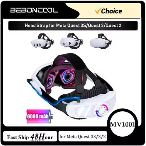 BEBONCOOL MV1001 For Meta Quest 3S/Quest 3/Quest 2 Head Strap Battery Pack Battery Head Strap Compat