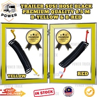 TRAILER SUSI HOSE BLACK PREMIUM QUALITY 8.5 M - B-YELLOW & B-RED WITH MOD - JOINT ID M18*1.5P X OD 2