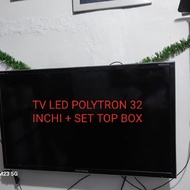 TV LED POLYTRON 32 inch + set top Box televisi