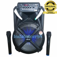 Speaker Portable Dat 12 inch dt1210ft x2 Bluetooth Karaoke + 2 Mic