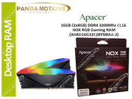 Apacer 16GB (2x8GB) DDR4 3200Mhz CL16 NOX RGB Gaming RAM (AH4U16G32C28YNBAA-2)