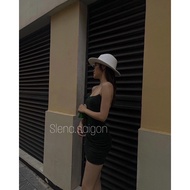 Cross-strap backless bodycon dress