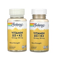 Solaray, Vitamin D3 + K2, Soy-Free, 60/120 VegCaps