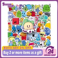 50pcs Cartoon Animation BFDI Stickers Graffiti Kids Toy DIY Phone Luggage  Notebook Guitar Sticker