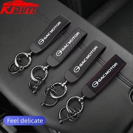 GAC Motor Car Suede Leather Keychain Pendant Key Chain Holder Carbon Patter Key Car Trinket Keyring 