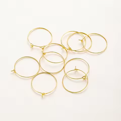 10pcs/lot 15mm 20mm 25mm 14K 18K Gold Big Earing Wire Hoops Circle Ear Loop For DIY Jewelry Making E