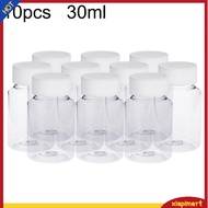  10Pcs 30ml Transparent Plastic Pill Bottles Salt Candy Case Storage Container
