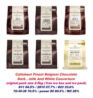 Callebaut Finest Belgium Chocolate Dark milk And White Couverture original pack size 2.5kg ( free ic