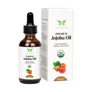 USDA Certified Organic Jojoba Oil (2 Oz) 100% Pure Natural, Chemical-Free, Hexane-Free, Hair Growth,