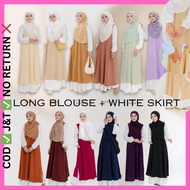 Nouha Suit Jelita Wardrobe Include White Skirt Cey Crepe Ironless