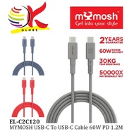 MYMOSH EL-C2C120 CABLE USB-C TO USB-C PD60W 1.2M/FAST CHARGING/30KG TEAR RESISTANCE/ CHARGE & SYNC/4