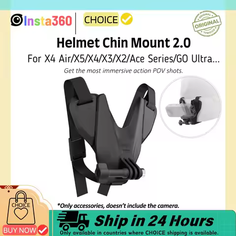 Insta360 Helmet Chin Mount 2.0 POV Motocycle Holder 1/4" 2-Prong Support For Insta 360 X6 X5 X4GO Ul