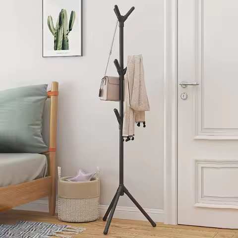 Easy To Assemble Floor Standing Irregular Hangers, Office Wrought Iron Hangers, Bedroom Vertical Han