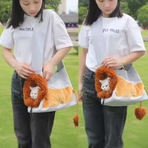 Pet Carriers Lion Design Portable Breathable Bag Cat Dog Carrier Bags Outgoing Travel Pets Handbag P