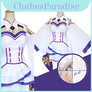 Dress & Wig Set - Emilia Cosplay Costume for Halloween Events