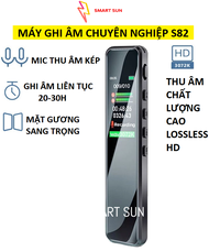 Máy ghi âm chuyên nghiệp cao cấp S82 có lọc âm mic thu âm kép pin sử dụng liên tục 20-30H
